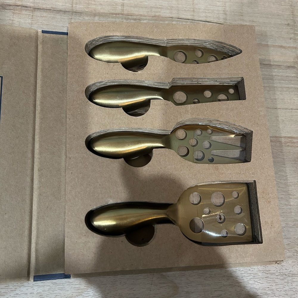 Cost Plus World Market Gold Cheese Knife Set